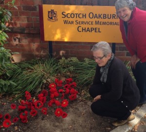 Anne & Margaret at the Scotch Oakburn War Memorial Chapel